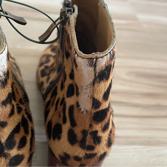J. Crew Leopard Print Calf Hair Ankle Boots - Picture 6 of 9